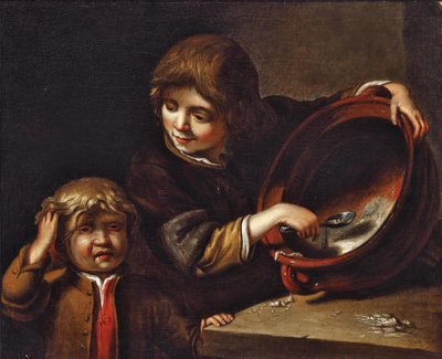 Two Children at a Meal by Follower of Jan Miense Molenaer